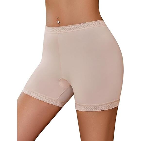 New Avidlove Women's 2XL Tan Lace Waistband Slip Shorts Shaping Boyshort Panty - Picture 1 of 4